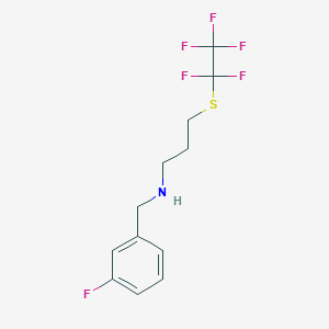 molecular formula C12H13F6NS B12109840 (3-Fluoro-benzyl)-(3-pentafluoroethylsulfanyl-propyl)-amine 