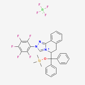 molecular formula C32H27BF9N3OSi B12109880 Trimethyl-[[2-(2,3,4,5,6-pentafluorophenyl)-5,6-dihydro-[1,2,4]triazolo[3,4-a]isoquinolin-4-ium-5-yl]-diphenylmethoxy]silane;tetrafluoroborate 