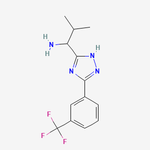 molecular formula C13H15F3N4 B12109882 2-Methyl-1-(3-(3-(trifluoromethyl)phenyl)-1H-1,2,4-triazol-5-yl)propan-1-amine 