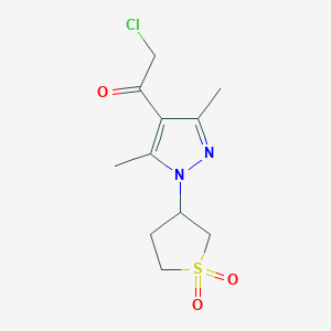 molecular formula C11H15ClN2O3S B12109948 2-Chloro-1-(1-(1,1-dioxidotetrahydrothiophen-3-yl)-3,5-dimethyl-1H-pyrazol-4-yl)ethanone 