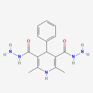 molecular formula C15H19N5O2 B12109954 2,6-Dimethyl-4-phenyl-1,4-dihydropyridine-3,5-dicarbohydrazide 