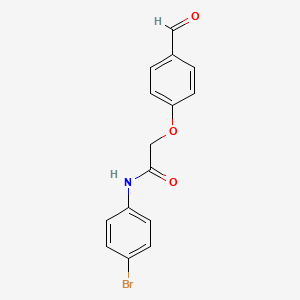 molecular formula C15H12BrNO3 B12110064 Acetamide, N-(4-bromophenyl)-2-(4-formylphenoxy)- CAS No. 88951-64-8