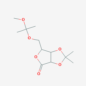 molecular formula C12H20O6 B12110068 6-(2-methoxypropan-2-yloxymethyl)-2,2-dimethyl-6,6a-dihydro-3aH-furo[3,4-d][1,3]dioxol-4-one 