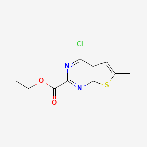 molecular formula C10H9ClN2O2S B12110074 Ethyl 4-chloro-6-methylthieno[2,3-d]pyrimidine-2-carboxylate 