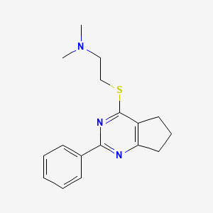 molecular formula C17H21N3S B1211011 DIMETHYL[2-({2-PHENYL-5H,6H,7H-CYCLOPENTA[D]PYRIMIDIN-4-YL}SULFANYL)ETHYL]AMINE 