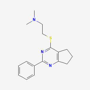 molecular formula C17H21N3S B1211011 N,N-dimethyl-2-[(2-phenyl-6,7-dihydro-5H-cyclopenta[d]pyrimidin-4-yl)thio]ethanamine 