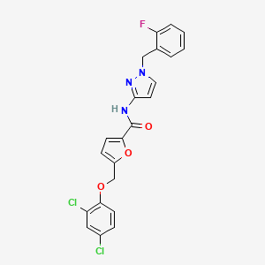 5-[(2,4-dichlorophenoxy)methyl]-N-[1-[(2-fluorophenyl)methyl]-3-pyrazolyl]-2-furancarboxamide