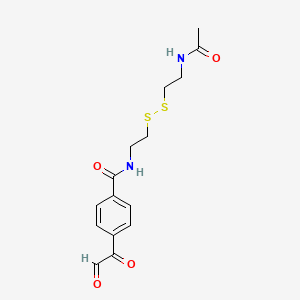 molecular formula C15H18N2O4S2 B1211017 N-Acetyl-N'-(4-glyoxylylbenzoyl)cystamine CAS No. 73097-03-7