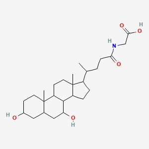 molecular formula C26H43NO5 B1211018 2-[4-(3,7-dihydroxy-10,13-dimethyl-2,3,4,5,6,7,8,9,11,12,14,15,16,17-tetradecahydro-1H-cyclopenta[a]phenanthren-17-yl)pentanoylamino]acetic acid 