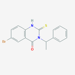 molecular formula C16H13BrN2OS B12110182 6-bromo-2-mercapto-3-(1-phenylethyl)quinazolin-4(3H)-one 