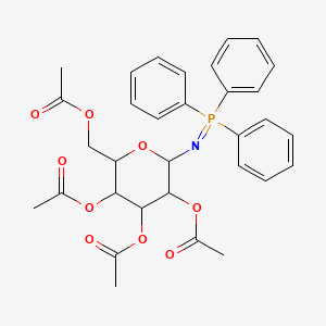 molecular formula C32H34NO9P B12110215 b-D-Galactopyranosylamine, N-(triphenylphosphoranylidene)-,2,3,4,6-tetraacetate 