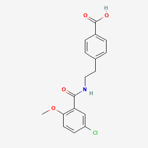 molecular formula C17H16ClNO4 B1211023 Meglitinide CAS No. 54870-28-9