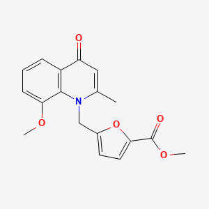 molecular formula C18H17NO5 B12110238 Methyl 5-((8-methoxy-2-methyl-4-oxoquinolin-1(4H)-yl)methyl)furan-2-carboxylate 