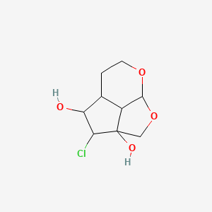 molecular formula C9H13ClO4 B12110267 5-Chloro-2,10-dioxatricyclo[5.3.1.04,11]undecane-4,6-diol 