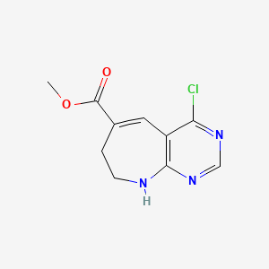molecular formula C10H10ClN3O2 B12110294 Methyl 4-chloro-8,9-dihydro-7H-pyrimido[4,5-B]azepine-6-carboxylate 