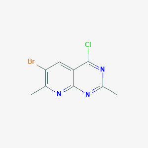 molecular formula C9H7BrClN3 B12110308 6-Bromo-4-chloro-2,7-dimethylpyrido[2,3-d]pyrimidine 