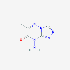 molecular formula C5H6N6O B12110321 8-amino-6-methyl[1,2,4]triazolo[4,3-b][1,2,4]triazin-7(8H)-one 
