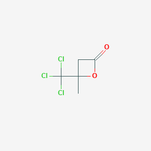 molecular formula C5H5Cl3O2 B12110322 4-Methyl-4-(trichloromethyl)oxetan-2-one CAS No. 88351-52-4