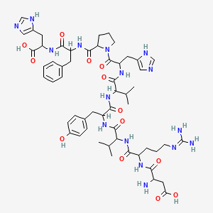 molecular formula C55H76N16O13 B12110345 H-DL-Asp-DL-Arg-DL-Val-DL-Tyr-DL-Val-DL-His-DL-Pro-DL-Phe-DL-His-OH 