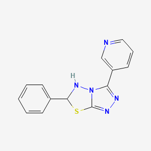 molecular formula C14H11N5S B12110410 6-Phenyl-3-pyridin-3-yl-5,6-dihydro-[1,2,4]triazolo[3,4-b][1,3,4]thiadiazole 