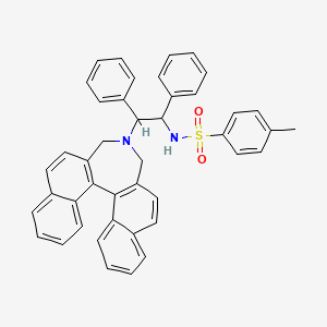 molecular formula C43H36N2O2S B12110434 N-[2-(13-azapentacyclo[13.8.0.02,11.03,8.018,23]tricosa-1(15),2(11),3,5,7,9,16,18,20,22-decaen-13-yl)-1,2-diphenylethyl]-4-methylbenzenesulfonamide 