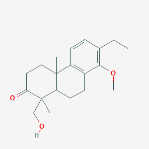 molecular formula C21H30O3 B12110436 1-(hydroxymethyl)-8-methoxy-1,4a-dimethyl-7-propan-2-yl-4,9,10,10a-tetrahydro-3H-phenanthren-2-one 