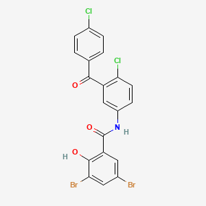 molecular formula C20H11Br2Cl2NO3 B1211044 3,5-Dibromo-n-[4-chloro-3-(4-chlorobenzoyl)phenyl]-2-hydroxybenzamide CAS No. 67358-44-5
