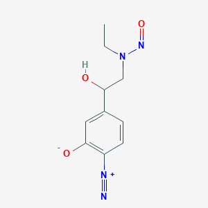 molecular formula C10H12N4O3 B1211045 2-Diazonio-5-[2-[ethyl(nitroso)amino]-1-hydroxyethyl]phenolate CAS No. 122341-44-0