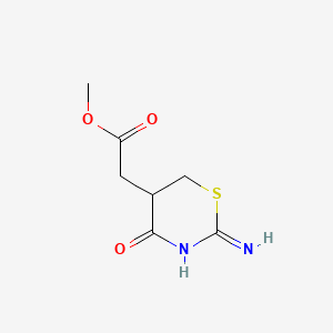molecular formula C7H10N2O3S B12110540 4H-1,3-Thiazine-5-acetic acid, 2-amino-5,6-dihydro-4-oxo-, methyl ester CAS No. 137017-78-8