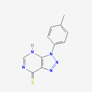 molecular formula C11H9N5S B12110579 3-(4-Methylphenyl)-3H-[1,2,3]triazolo[4,5-d]pyrimidin-7-yl hydrosulfide 