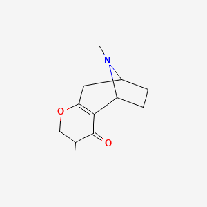 molecular formula C12H17NO2 B12110597 4,12-Dimethyl-6-oxa-12-azatricyclo[7.2.1.02,7]dodec-2(7)-en-3-one 