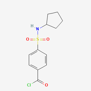 molecular formula C12H14ClNO3S B12110615 4-[(Cyclopentylamino)sulfonyl]benzoyl chloride 