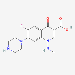 molecular formula C15H17FN4O3 B1211062 N-Desmethylamifloxacin CAS No. 88569-57-7