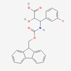 molecular formula C24H20FNO5 B12110670 (2R,3R)-3-({[(9H-fluoren-9-yl)methoxy]carbonyl}amino)-3-(3-fluorophenyl)-2-hydroxypropanoic acid 