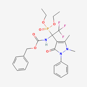 molecular formula C25H29F3N3O6P B12110714 Benzyl N-[1-diethoxyphosphoryl-1-(1,5-dimethyl-3-oxo-2-phenyl-pyrazol-4-yl)-2,2,2-trifluoro-ethyl]carbamate 