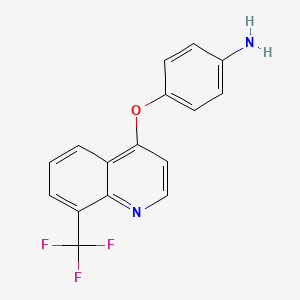 molecular formula C16H11F3N2O B12110737 4-((8-(Trifluoromethyl)quinolin-4-yl)oxy)aniline 