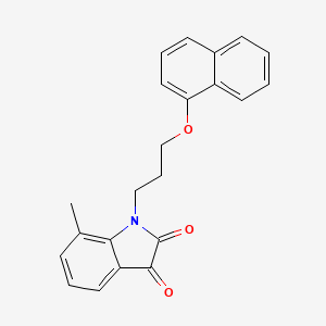 molecular formula C22H19NO3 B12110748 7-methyl-1-[3-(naphthalen-1-yloxy)propyl]-1H-indole-2,3-dione 