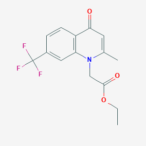 molecular formula C15H14F3NO3 B12110751 Ethyl 2-(2-methyl-4-oxo-7-(trifluoromethyl)quinolin-1(4H)-yl)acetate 