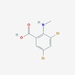 molecular formula C8H7Br2NO2 B12110761 Benzoic acid, 3,5-dibromo-2-(methylamino)- CAS No. 16524-06-4