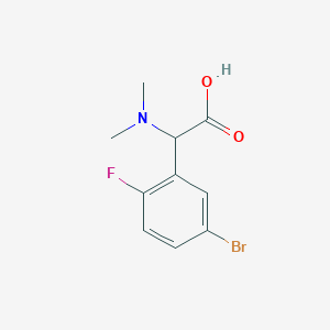 molecular formula C10H11BrFNO2 B12110764 2-(5-Bromo-2-fluorophenyl)-2-(dimethylamino)acetic acid 