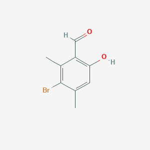 molecular formula C9H9BrO2 B12110803 3-Bromo-6-hydroxy-2,4-dimethylbenzaldehyde 