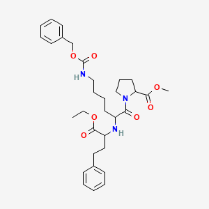 molecular formula C32H43N3O7 B12110829 Methyl 1-[2-[(1-ethoxy-1-oxo-4-phenylbutan-2-yl)amino]-6-(phenylmethoxycarbonylamino)hexanoyl]pyrrolidine-2-carboxylate 