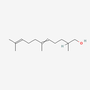 molecular formula C14H26O B1211083 5,9-Undecadien-1-ol, 2,6,10-trimethyl- CAS No. 24048-14-4