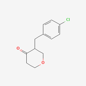 molecular formula C12H13ClO2 B12110869 3-(4-chlorobenzyl)dihydro-2H-pyran-4(3H)-one 