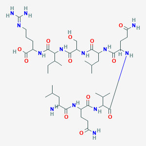 molecular formula C42H77N13O12 B12110937 H-Leu-Gln-Val-Gln-Leu-Ser-Ile-Arg-OH 
