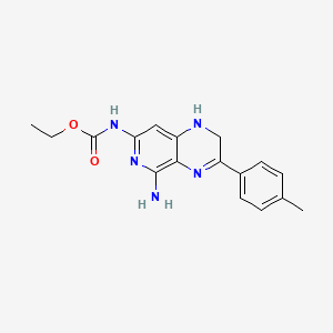 molecular formula C17H19N5O2 B1211094 Ethyl(5-amino-3-(p-tolyl)-1,2-dihydropyrido[3,4-b]pyrazin-7-yl)carbamate CAS No. 82585-92-0