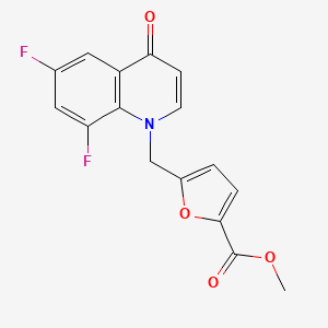 molecular formula C16H11F2NO4 B12110966 Methyl 5-((6,8-difluoro-4-oxoquinolin-1(4H)-yl)methyl)furan-2-carboxylate 