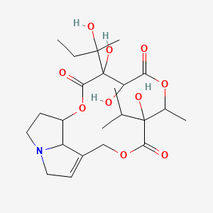 molecular formula C23H35NO10 B12111082 4,5,9-Trihydroxy-4-(2-hydroxybutan-2-yl)-8-methyl-9-propan-2-yl-2,7,11-trioxa-16-azatricyclo[11.5.1.016,19]nonadec-13-ene-3,6,10-trione 