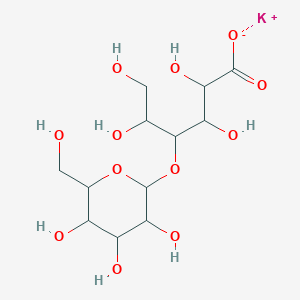 molecular formula C12H21KO12 B12111086 Potassium;2,3,5,6-tetrahydroxy-4-[3,4,5-trihydroxy-6-(hydroxymethyl)oxan-2-yl]oxyhexanoate 