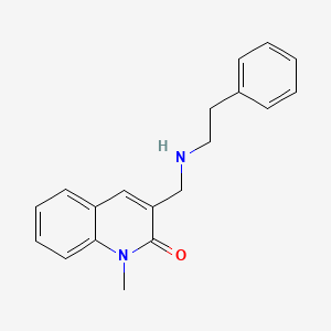 molecular formula C19H20N2O B12111102 2(1H)-Quinolinone, 1-methyl-3-[[(2-phenylethyl)amino]methyl]- CAS No. 893760-90-2